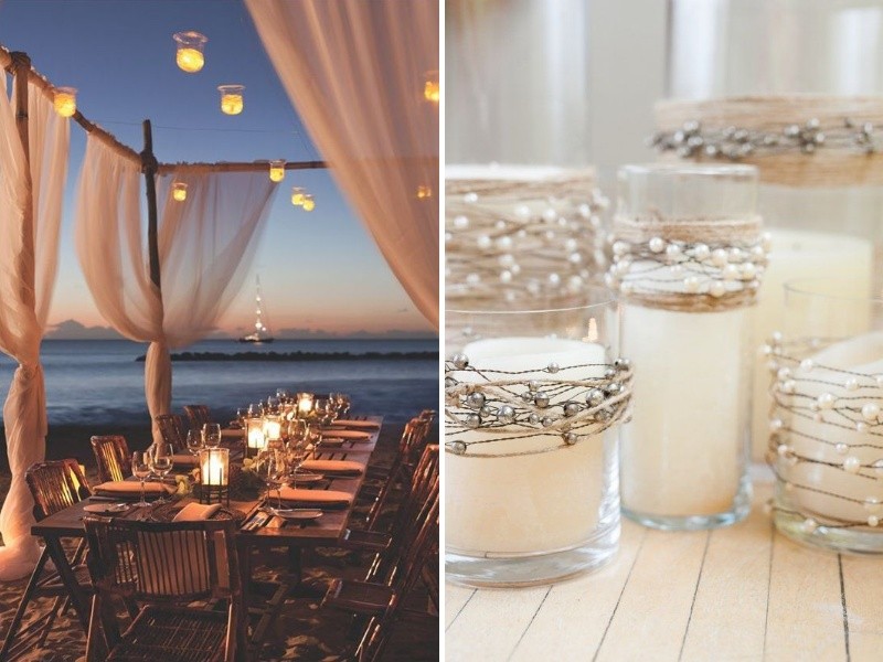beach and seaside pearl wedding theme