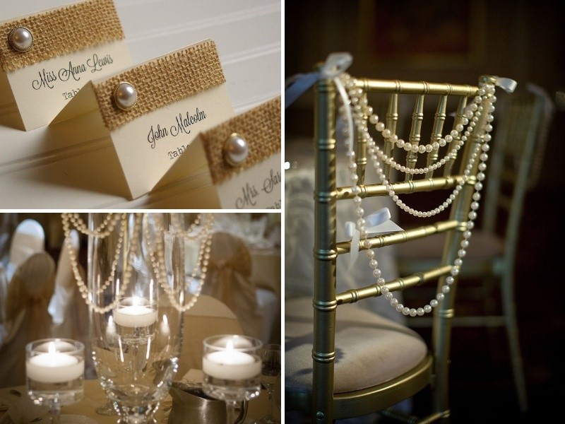 using pearls for wedding decor