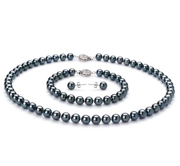 set of black Akoya Pearls