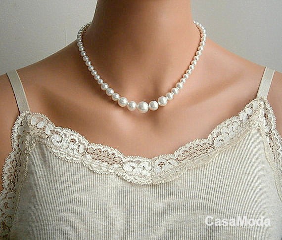 vintage pearl bridal necklace