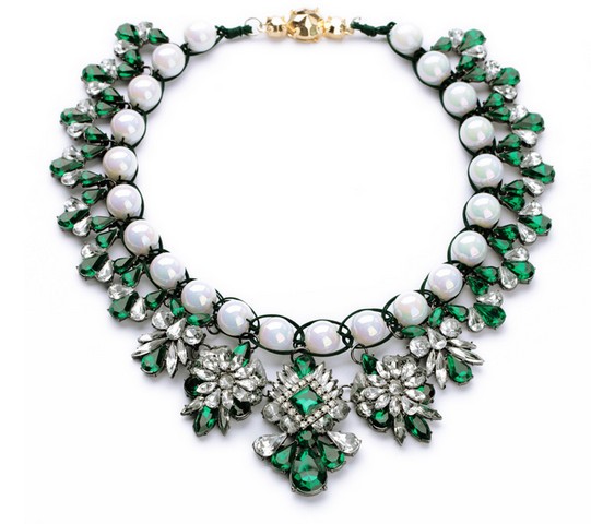 pearl choker with various gems