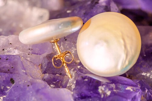 baroque pearl stud earrings