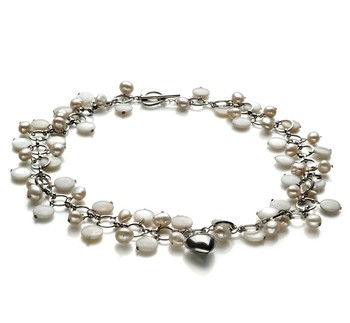Charm freshwater multi strand pearl necklace