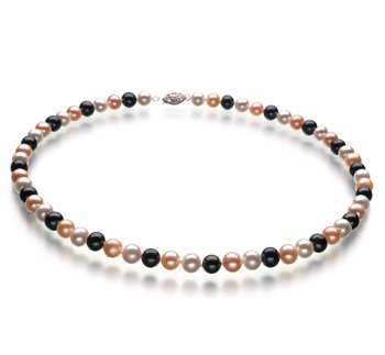 pearl jewelry necklace black and gold