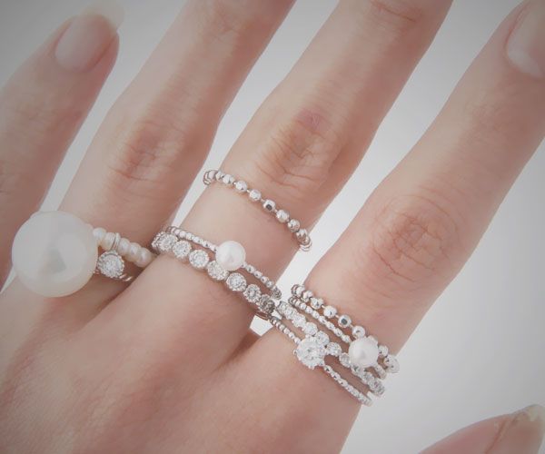 layers of pearl rings