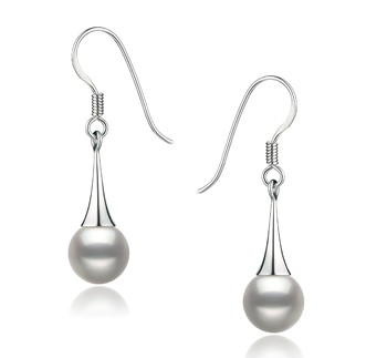 pearl drop earrings in silver