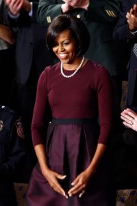 michelle obama trägt Perlen 