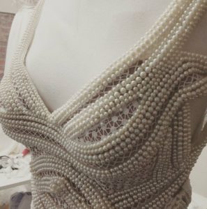 pearl wedding dress
