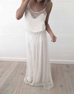 pearl wedding dress