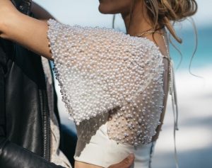 pearl encrusted wedding dress