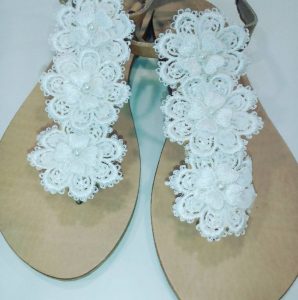 wedding sandals with pearls