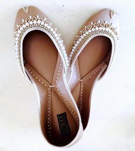 pearl encrusted wedding flats