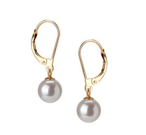 white pearl drop earrings