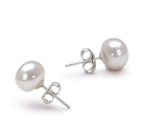how to wear pearls at work - white pearl stud earrings
