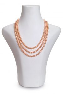 Rosa Dreifach-Strang Perlenkette