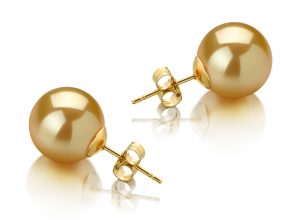 golden south sea pearl earring studs