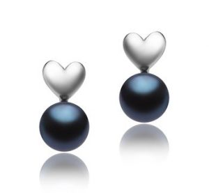 freshwater black pearl earrings