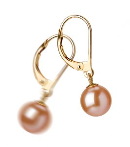 drop pink pearl earrings