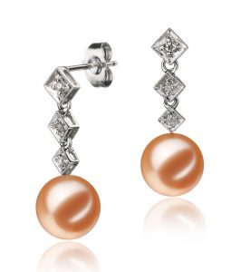 rozene pink pearl earrings