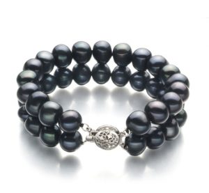 Schwarzes Armband mit doppeltem Strang