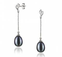 black large pearl earrings