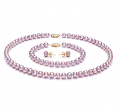 pearl jewelry sets for bridesmaids with lavender color