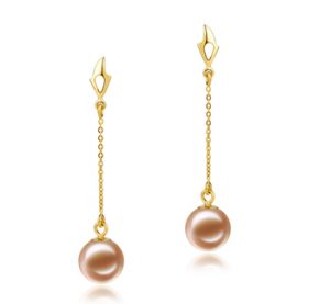 dangle gold and pearl earrings