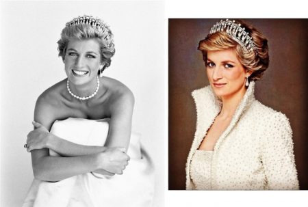 princess diana wearing pearls