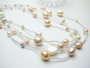 tin cup pearl necklace