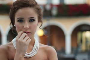 pearls and makeup