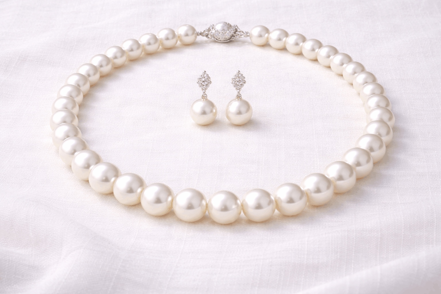 pearlsonly-blog-109-image-4-pearl - Weißes Perlenkette-und-Ohrringe-Set - Perlen Schmuck - pearlsonly