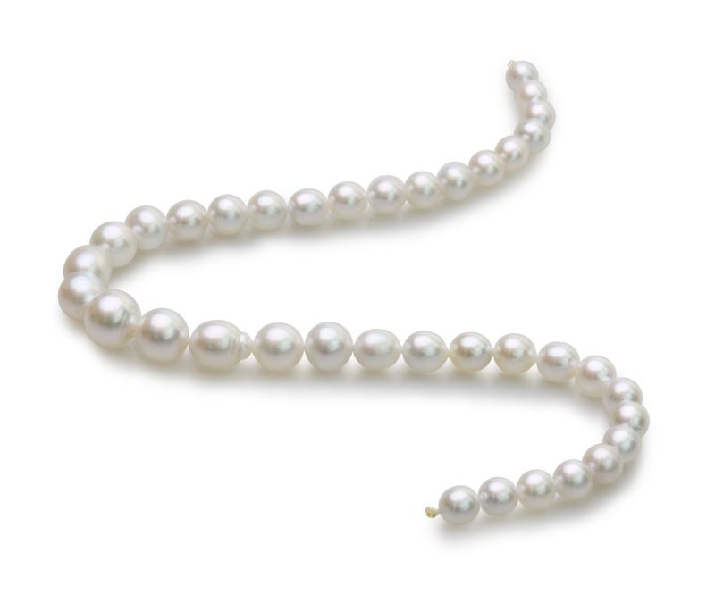 Halskette mit weißen, 8.3-14mm großen Südseeperlen in Barock-Qualität , 18-Zoll