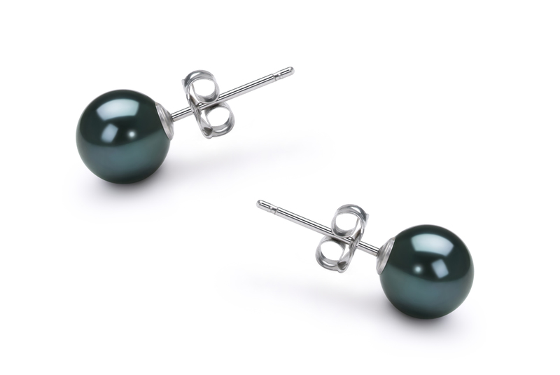 6.5-7mm AA Quality Japanese Akoya Cultured Pearl Set in Black