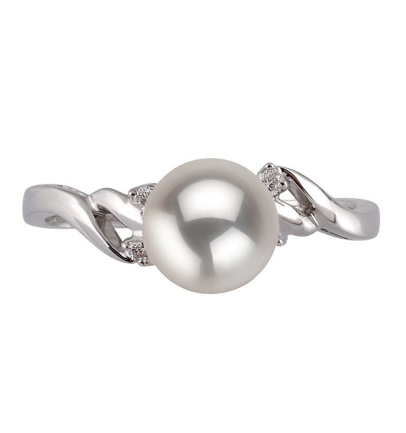 Ring mit weißen, 6-7mm großen Janischen Akoya Perlen in AAA-Qualität , Andrea
