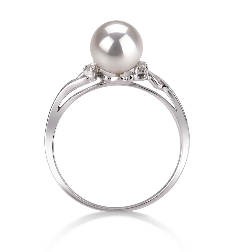Ring mit weißen, 6-7mm großen Janischen Akoya Perlen in AAA-Qualität , Andrea