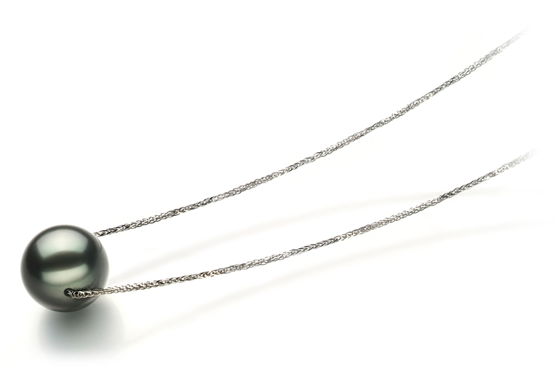 Anhänger mit schwarzen, 12-13mm großen Tihitianischen Perlen in AA-Qualität , Christina