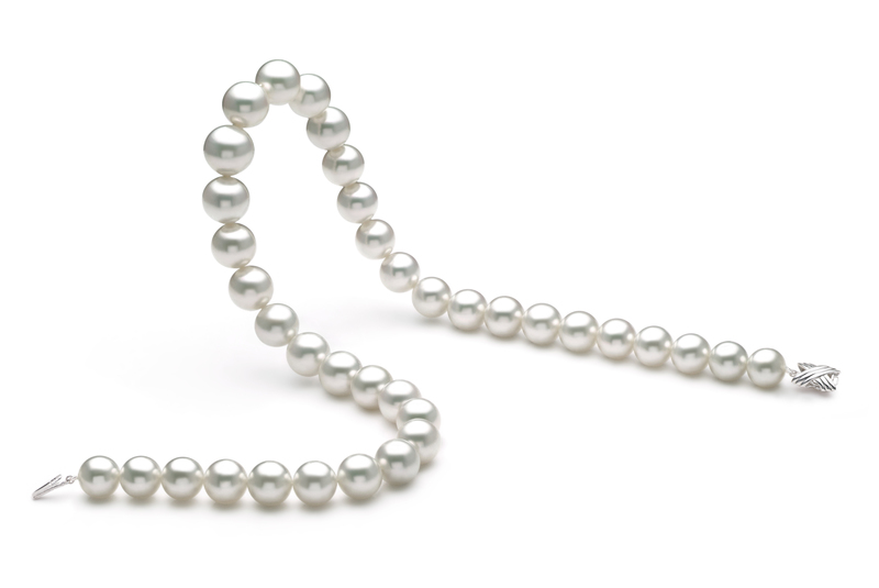 Halskette mit weißen, 11-14mm großen Südseeperlen in AAA+-Qualität , Dannika