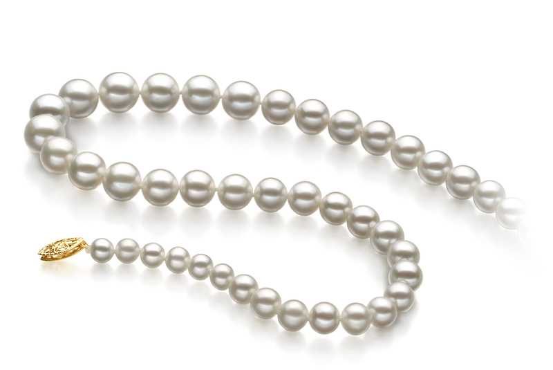 Halskette mit weißen, 4-10mm großen Süßwasserperlen in AAA-Qualität , Darleen