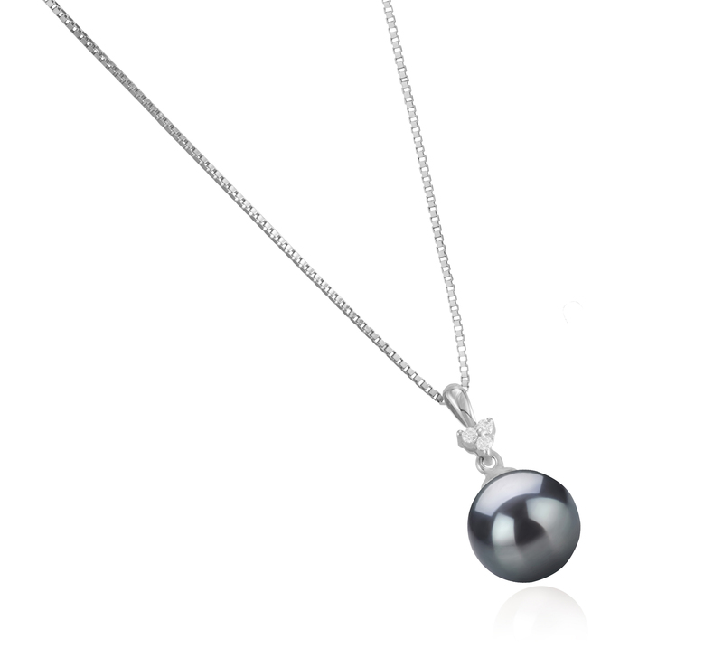 8-9mm AA Quality Japanese Akoya Cultured Pearl Pendant in Ellice Black