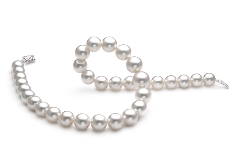 Halskette mit weißen, 12-15mm großen Südseeperlen in AAA-Qualität , Emmeline