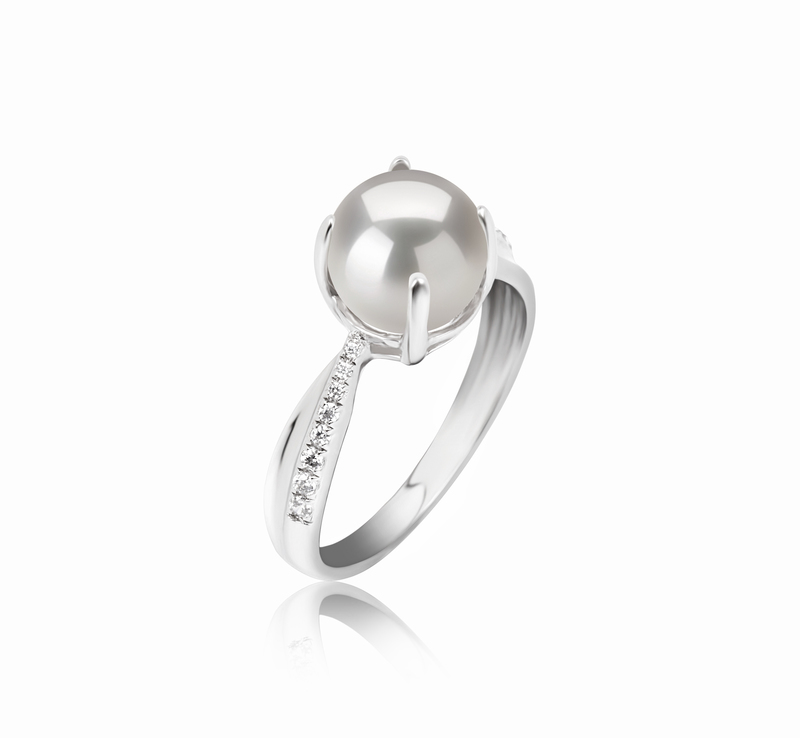 Ring mit weißen, 7.5-8mm großen Süßwasserperlen in AAAA-Qualität , Forever