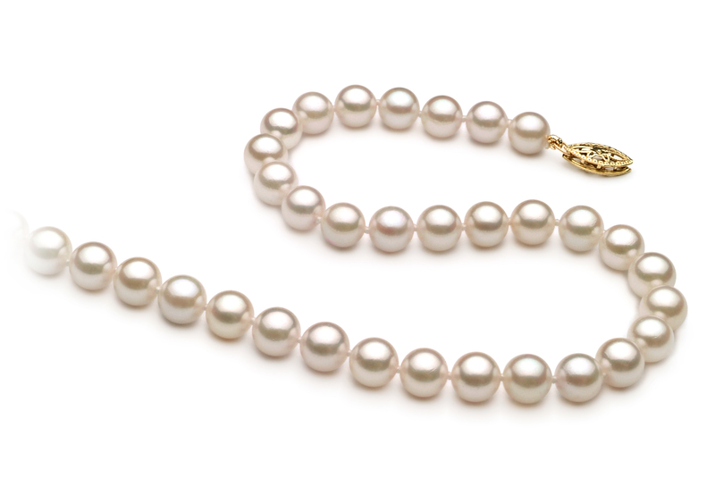 Halskette mit weißen, 6-7mm großen Chinesischen Akoya Perlen in AA+-Qualität , Gabriella