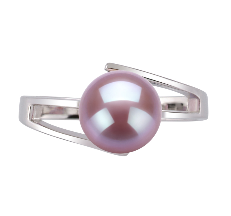 Ring mit lavendelfarbenen, 7-8mm großen Süßwasserperlen in AAA-Qualität , Jelena