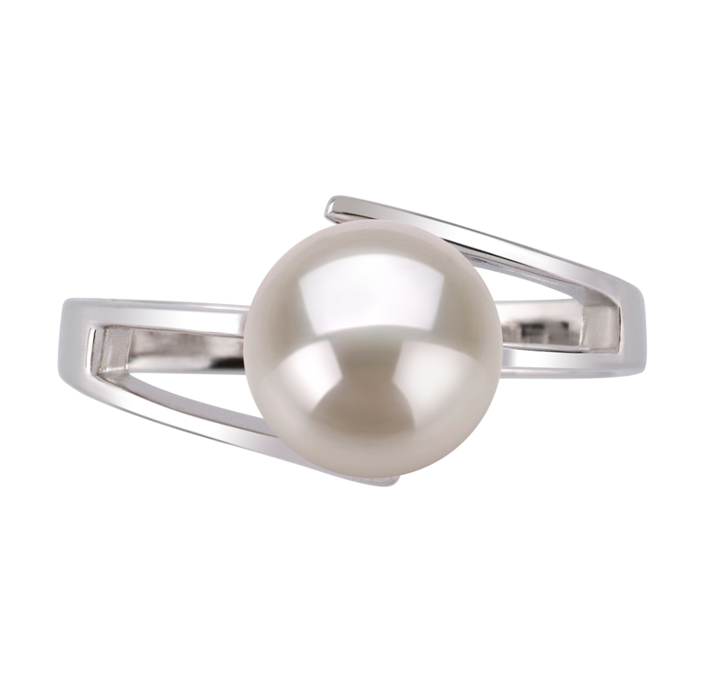 Ring mit weißen, 7-8mm großen Süßwasserperlen in AAA-Qualität , Jelena