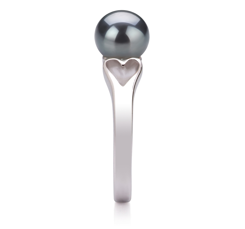 6-7mm AA-Qualität Süßwasser Perlenringe in Jessica Schwarz