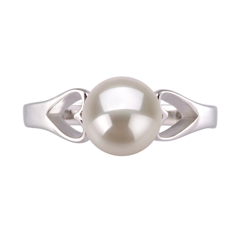 Ring mit weißen, 6-7mm großen Süßwasserperlen in AA-Qualität , Jessica