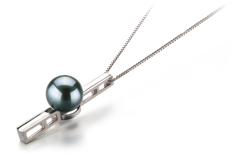 7-8mm AA Quality Japanese Akoya Cultured Pearl Pendant in Johana Black