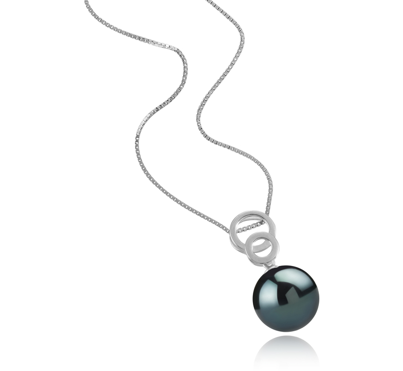 Anhänger mit schwarzen, 12-13mm großen Tihitianischen Perlen in AAA-Qualität , Marlo