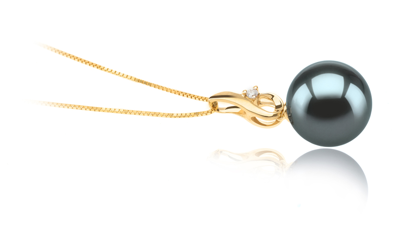 Anhänger mit schwarzen, 10-11mm großen Tihitianischen Perlen in AAA-Qualität , Darlene