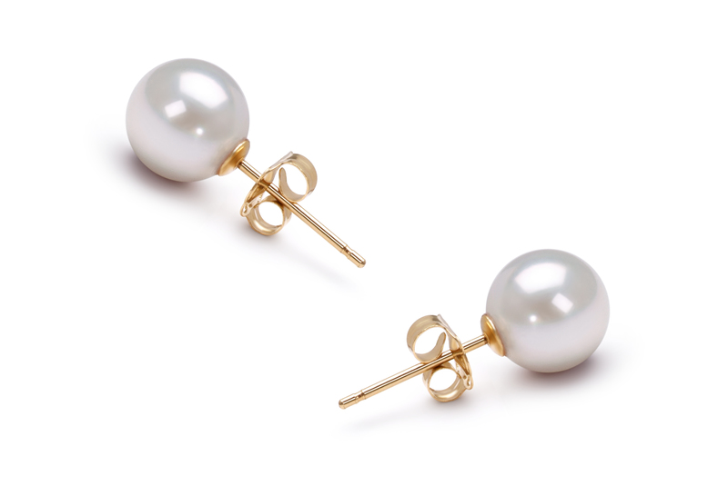 6.5-7mm AAA Quality Japanese Akoya Cultured Pearl Earring Pair in White